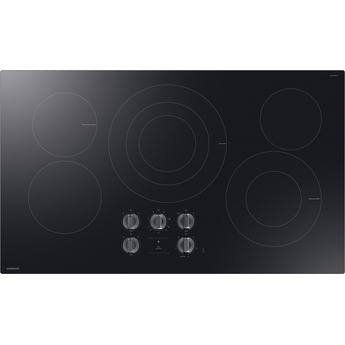 Samsung 36 Inch Electric Cooktop With 5 Zones And Illuminated Knobs, Energy Star Rated: Black