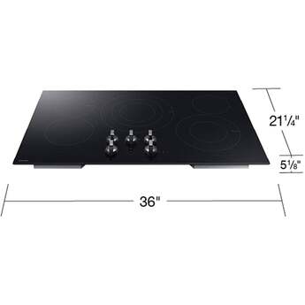 Samsung 36 Inch Electric Cooktop With 5 Zones And Illuminated Knobs, Energy Star Rated: Black — thumbnail 2