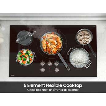 Samsung 36 Inch Electric Cooktop With 5 Zones And Illuminated Knobs, Energy Star Rated: Black — thumbnail 3