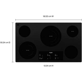 Whirlpool WCE97US6KB 36 Inch Electric Smoothtop Cooktop — thumbnail 6