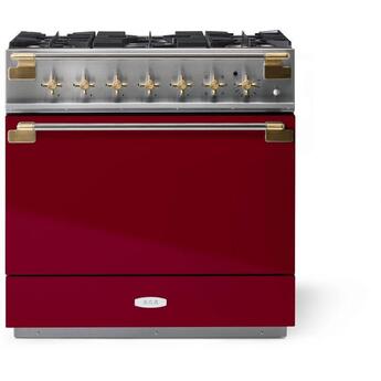 AGA AEL361DFABCNB Elise Series 36 Inch Natural Gas, Dual Fuel Freestanding Range in Cranberry
