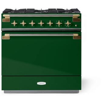 AGA AEL361DFABCWG Elise Series 36 Inch Natural Gas, Dual Fuel Freestanding Range in Cornwall Green