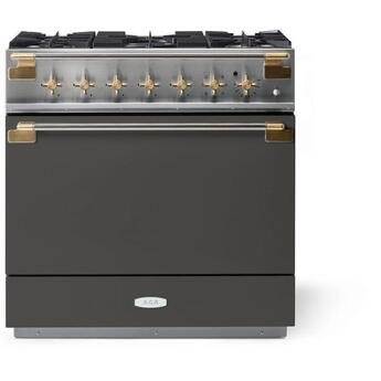 AGA AEL361DFABSLT Elise Series 36 Inch Natural Gas, Dual Fuel Freestanding Range in Slate