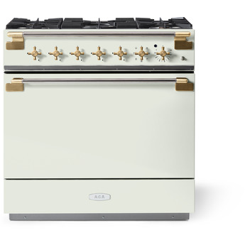 AGA AEL361DFABWHT Elise Series 36 Inch Natural Gas, Dual Fuel Freestanding Range in White — thumbnail 2