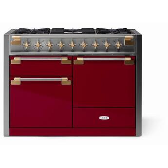 AGA AEL481DFABCNB Elise Series 48 Inch Natural Gas, Dual Fuel Double Oven Freestanding Range in Cranberry
