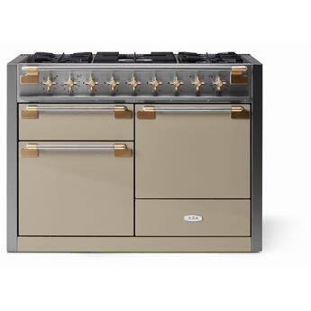 AGA AEL481DFABFWN Elise Series 48 Inch Natural Gas, Dual Fuel Double Oven Freestanding Range in Fawn