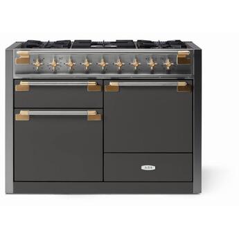 AGA AEL481DFABSLT Elise Series 48 Inch Natural Gas, Dual Fuel Double Oven Freestanding Range in Slate