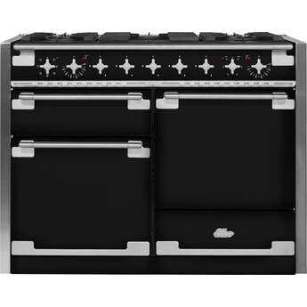 AGA AEL481DFBLK Elise Series 48 Inch Gloss Black Dual Fuel Freestanding Range, in Gloss Black