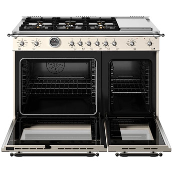 Bertazzoni HER486BTFEPAVT Heritage Series 48 Inch Natural Gas, Dual Fuel Double Oven Freestanding Range in Avorio Ivory — thumbnail 19