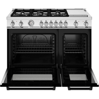 Bertazzoni MAS486GDFMNEV Master Series 48 Inch Natural Gas, Dual Fuel Double Oven Freestanding Range in Nero Black — thumbnail 10