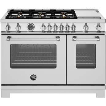 Bertazzoni MAS486GDFMXV Master Series 48 Inch Natural Gas, Dual Fuel Double Oven Freestanding Range in Stainless Steel — thumbnail 16