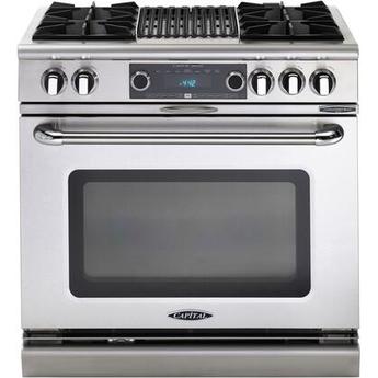 Capital COB362B2N Connoisseurian Series 36 Inch Stainless Steel Natural Gas Convection Freestanding Range