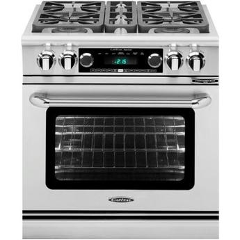 Capital CSB304L Connoisseurian Series 30 Inch Stainless Steel Dual Fuel Convection Freestanding Range
