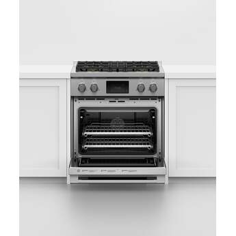 Fisher Paykel Series 9 Professional 30" Stainless Steel Dual Fuel (Liquid Propane) Self Clean Sealed 4-burner Range - Convection — thumbnail 3