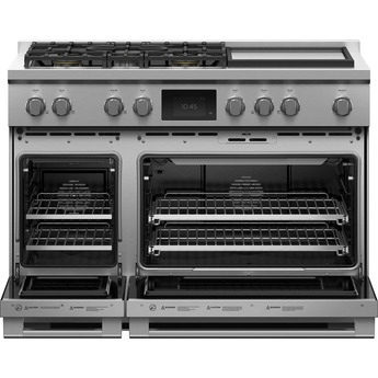 Fisher Paykel Series 9 Professional 48" Stainless Steel Dual Fuel (Liquid Propane) Self Clean Double Oven Sealed 5-burner Range with Griddle - Convection — thumbnail 2