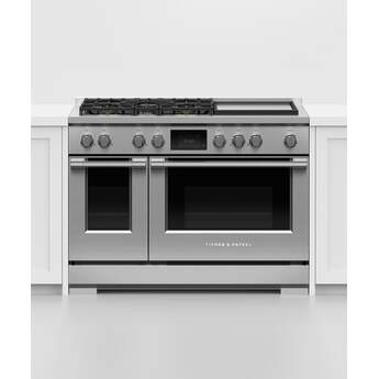 Fisher Paykel Series 9 Professional 48" Stainless Steel Dual Fuel (Liquid Propane) Self Clean Double Oven Sealed 5-burner Range with Griddle - Convection — thumbnail 4