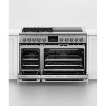 Fisher Paykel Series 9 Professional 48" Stainless Steel Dual Fuel (Liquid Propane) Self Clean Double Oven with 4-Induction zones Sealed 4-burner Range - Convection — thumbnail 5