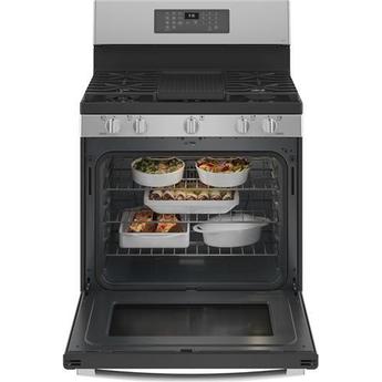 GE Profile P2B935YPFS 30 Inch Stainless Steel Dual Fuel Convection Freestanding Range — thumbnail 3