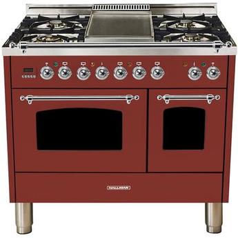 Hallman Hdfr40cmbglp 40 Inch Burgundy Dual Fuel Freestanding Range