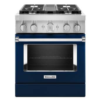 Kitchen Aid KitchenAid 30" Ink Blue Commercial Style Dual Fuel Sealed Burner Range - Convect