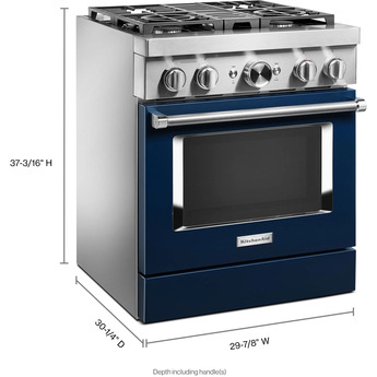 Kitchen Aid KitchenAid 30" Ink Blue Commercial Style Dual Fuel Sealed Burner Range - Convect — thumbnail 9