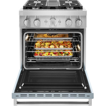 Kitchen Aid KitchenAid 30" Misty Blue Commercial Style Dual Fuel Sealed Burner Range - Conve — thumbnail 11