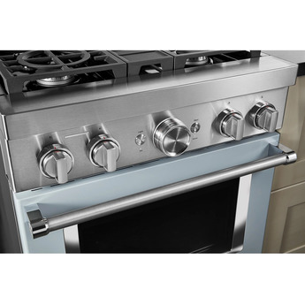 Kitchen Aid KitchenAid 30" Misty Blue Commercial Style Dual Fuel Sealed Burner Range - Conve — thumbnail 19