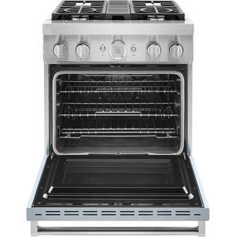 Kitchen Aid KitchenAid 30" Misty Blue Commercial Style Dual Fuel Sealed Burner Range - Conve — thumbnail 23