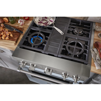 Kitchen Aid KitchenAid 30" Misty Blue Commercial Style Dual Fuel Sealed Burner Range - Conve — thumbnail 27