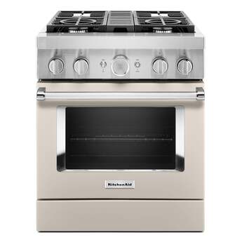Kitchen Aid KitchenAid 30" Matte Milkshake Commercial Style Dual Fuel Sealed Burner Range -