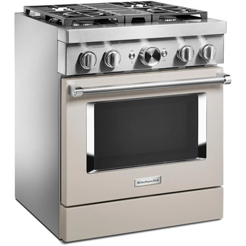 Kitchen Aid KitchenAid 30" Matte Milkshake Commercial Style Dual Fuel Sealed Burner Range - — thumbnail 11