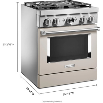 Kitchen Aid KitchenAid 30" Matte Milkshake Commercial Style Dual Fuel Sealed Burner Range - — thumbnail 22