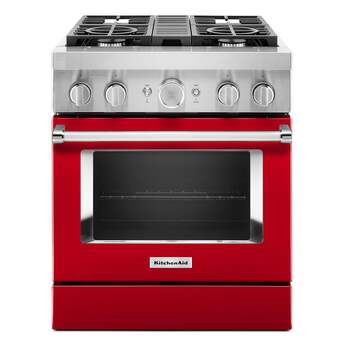 Kitchen Aid KitchenAid 30" Passion Red Commercial Style Dual Fuel Sealed Burner Range - Conv