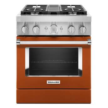 Kitchen Aid KitchenAid 30" Scorched Orange Commercial Style Dual Fuel Sealed Burner Range -