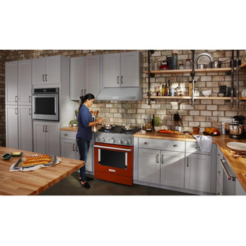Kitchen Aid KitchenAid 30" Scorched Orange Commercial Style Dual Fuel Sealed Burner Range - — thumbnail 14