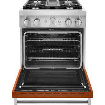 Kitchen Aid KitchenAid 30" Scorched Orange Commercial Style Dual Fuel Sealed Burner Range - — thumbnail 21