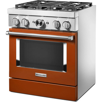 Kitchen Aid KitchenAid 30" Scorched Orange Commercial Style Dual Fuel Sealed Burner Range - — thumbnail 33