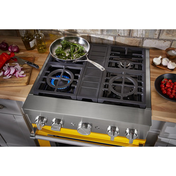 Kitchen Aid KitchenAid 30" Yellow Pepper Commercial Style Dual Fuel Sealed Burner Range - Co — thumbnail 3