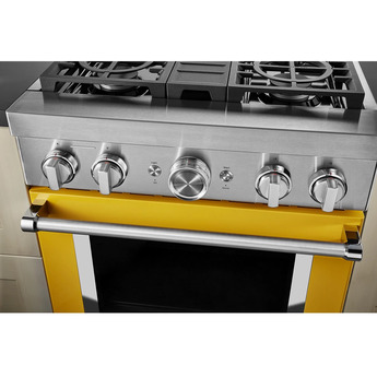 Kitchen Aid KitchenAid 30" Yellow Pepper Commercial Style Dual Fuel Sealed Burner Range - Co — thumbnail 6