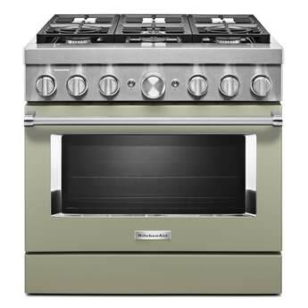 Kitchen Aid KitchenAid 36" Avocado Cream Commercial Style Dual Fuel Sealed Burner Range - Co