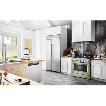 Kitchen Aid KitchenAid 36" Avocado Cream Commercial Style Dual Fuel Sealed Burner Range - Co — thumbnail 15