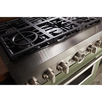 Kitchen Aid KitchenAid 36" Avocado Cream Commercial Style Dual Fuel Sealed Burner Range - Co — thumbnail 2