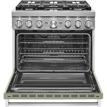 Kitchen Aid KitchenAid 36" Avocado Cream Commercial Style Dual Fuel Sealed Burner Range - Co — thumbnail 22