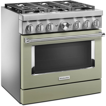 Kitchen Aid KitchenAid 36" Avocado Cream Commercial Style Dual Fuel Sealed Burner Range - Co — thumbnail 25