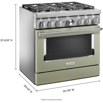 Kitchen Aid KitchenAid 36" Avocado Cream Commercial Style Dual Fuel Sealed Burner Range - Co — thumbnail 36