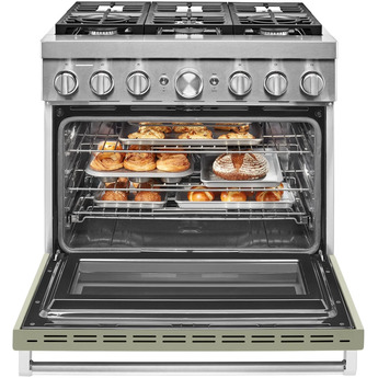 Kitchen Aid KitchenAid 36" Avocado Cream Commercial Style Dual Fuel Sealed Burner Range - Co — thumbnail 41