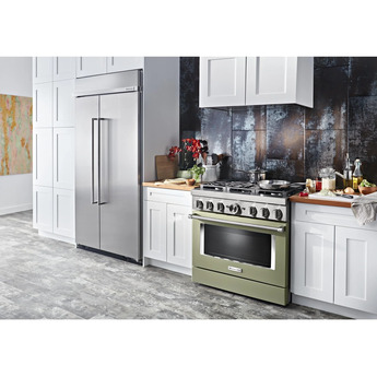 Kitchen Aid KitchenAid 36" Avocado Cream Commercial Style Dual Fuel Sealed Burner Range - Co — thumbnail 48
