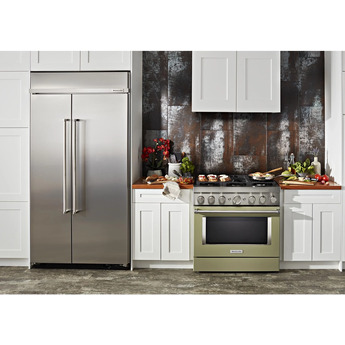 Kitchen Aid KitchenAid 36" Avocado Cream Commercial Style Dual Fuel Sealed Burner Range - Co — thumbnail 8