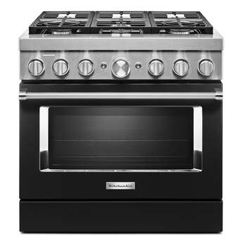 Kitchen Aid KitchenAid 36" Imperial Black Commercial Style Dual Fuel Sealed Burner Range - C