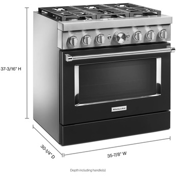Kitchen Aid KitchenAid 36" Imperial Black Commercial Style Dual Fuel Sealed Burner Range - C — thumbnail 19